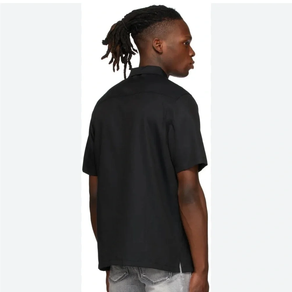 Ksubi Black “Dollar Star” Short Sleeve Button Up Shirt Size Large